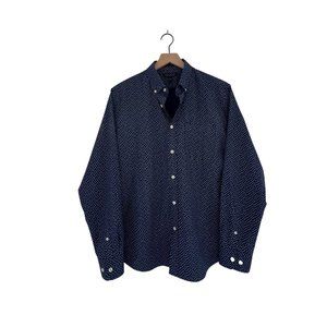 Banana Republic: Navy and white pattern. Slim flex fit.